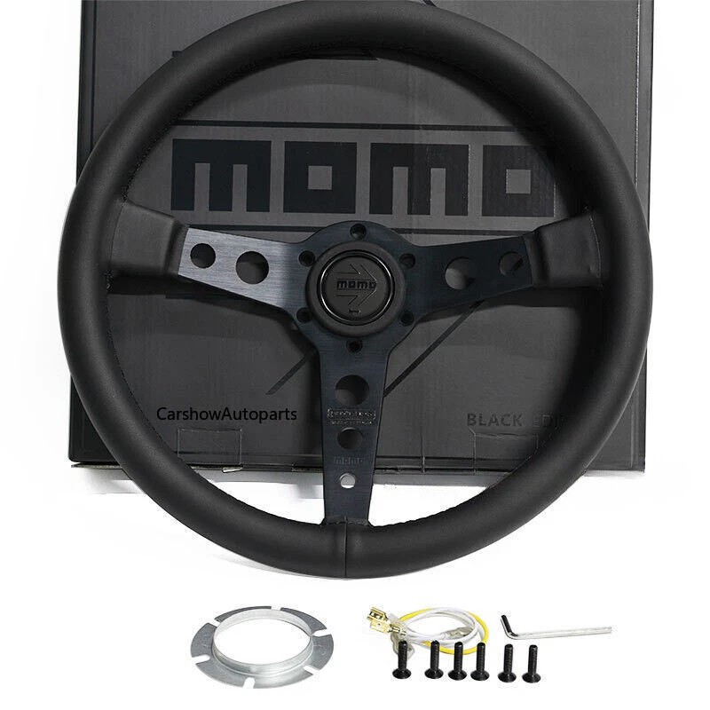 MOMO BLACK EDITION 350mm/14inch MOD07 Small Dish Sport Steering Wheel