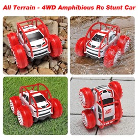 MaxTronic Direct Charge Remote Control Cars, Waterproof 360° Flip Stunt Car, ON/OFF Cool LED Monster Truck 2.4GHz 4WD Indoor Outdoor Kids RC Toy Gift ideas for Boys Girls