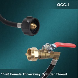 GASPRO 1 lb Propane Tank Refill Adapter Kit, 3 ft Hose with Safety Shutoff Valve, Easily Fill 1 lb Bottles from 20 lb Tank