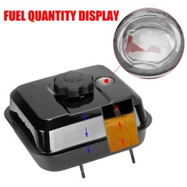 GREHUA 212cc Gas Tank with Fuel Level Gauge Kit Compatible with Predator 212 196cc 224cc 6.5hp GX160 GX200 Clone Engine Coleman CT200U BT200X KT196 Massimo Baja Warrior MB200 Mini Bike Go Kart Parts