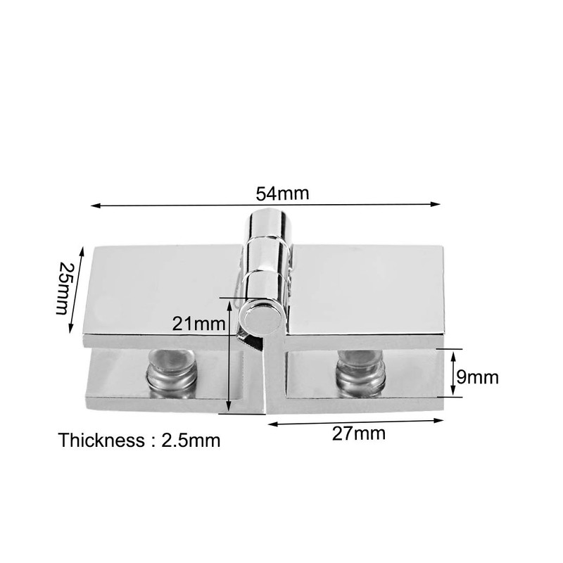 uxcell Glass Door Hinge - 180 Degree Cupboard Showcase Cabinet