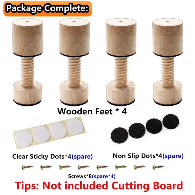 ANFU Cutting Board Adjustable Feet, Wood Adjustable Feet for Countertop