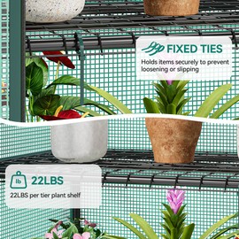 YITAHOME 4-Tier Mini Greenhouse Outdoor Portable Walk in Green House PE Cover Zipper Door Heavy Duty Metal Shelves for Growing Plants Garden Patio Indoor Porch, Green (62x27x20in)