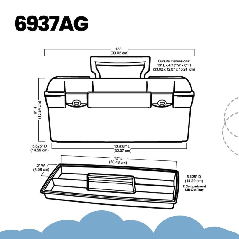 ArtBin 6937AG Essentials Lift-Out Tray Box, Portable Art & Craft