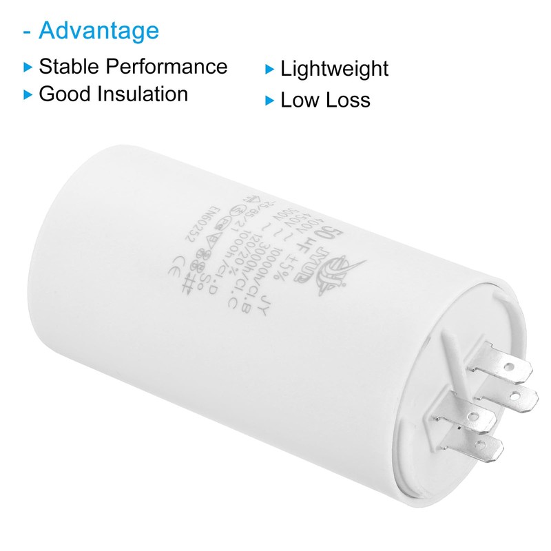 PATIKIL CBB60 50uf Running Capacitor,2Pcs AC 450V 4 Pins 50/60Hz