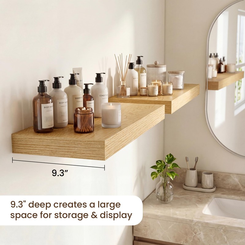 Dreamland 40in Deep Floating Shelves for Wall, Rustic Wall Shelves
