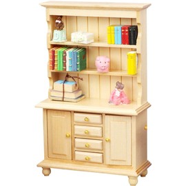 moin Moin 2212mini6 Miniature 1/12 Furniture, Dollhouse Shelf, Width 3.5 x Height 6.3 x Depth 1.6 inches (9 x 16 x 4 cm) / Natural Wood Cupboard, Wooden Cupboard, Dining Room, Kitchen, Doll, Retro