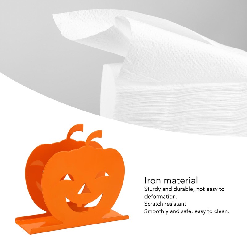 2pcs Cute Pumpkin Napkin Holder Durable Iron Paper Napkin Holder