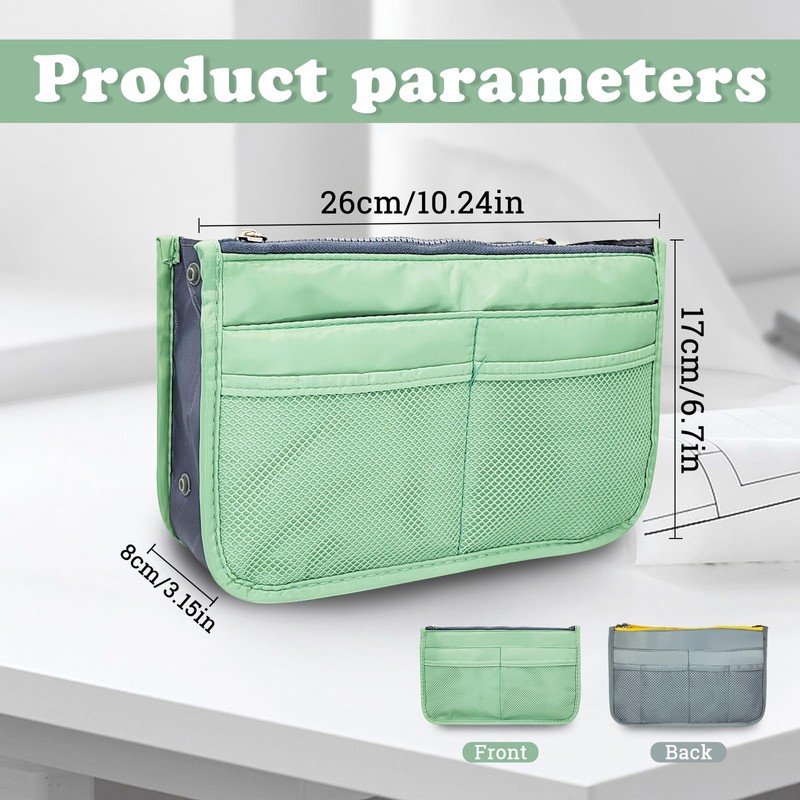 AfitLulu Bag Organiser Insert Dual Zippered Handbag Organiser Insert with