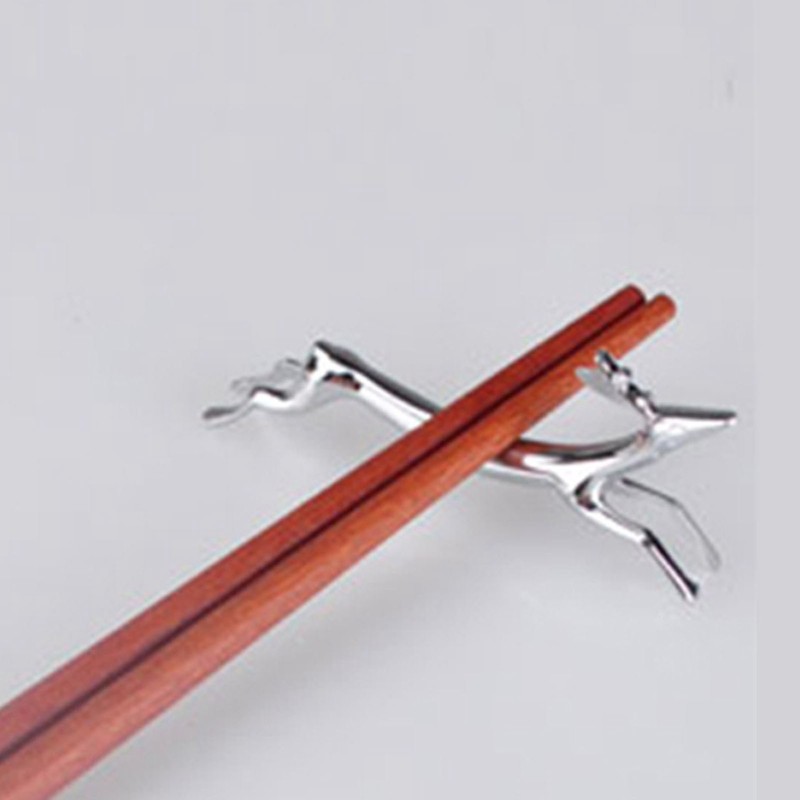 4PCS Cutlery Rest Silver Chopstick Stand Electroplated Polished Zinc Alloy
