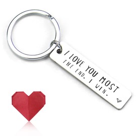 Rtudan Couple Keychain for Him and Her I Love You Most Keychain for Boyfriend Girlfriend, Keychain Gifts For Anniversary Valentine Day Birthday Mother’s Day Christma