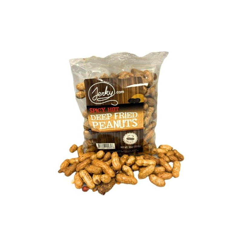 Jerky.com Deep Fried Spicy Hot Peanuts in Shell 10oz -