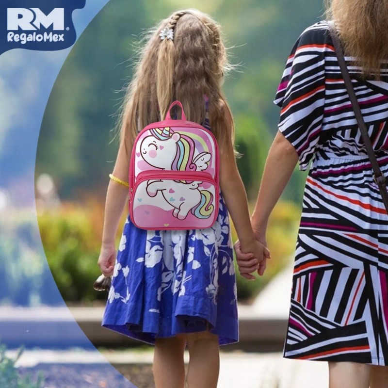 Rm Regalomex Mochila Casual Escolar Para Niña, Unicornio, Bolsa Infantil