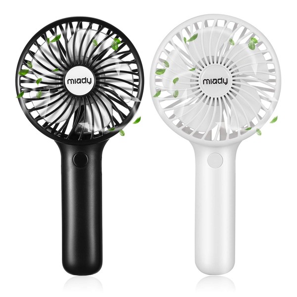 2-Pack Upgraded 5000mAh Portable Handheld Fan 3 Speed Mini USB Strong Wind 7-20 Hours Runtime Personal Electric Small Fan for Travel Office Outdoor