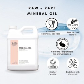 Raw Plus Rare Vegan Food Grade Mineral Oil, Safe For Wood Cutting Boar