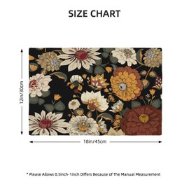 Boho Flower Placemats, Colorful Bohemian Floral Place Mat Set of 4,Wildflower Summer Table Mats for Party Kitchen Dining Decoration 4 PCS, Style-10