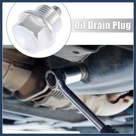 INFINAUTO 1 Set M18 x 1.5 Magnetic Oil Drain Plug Sump Drain Nut Silver Tone Stylish Design