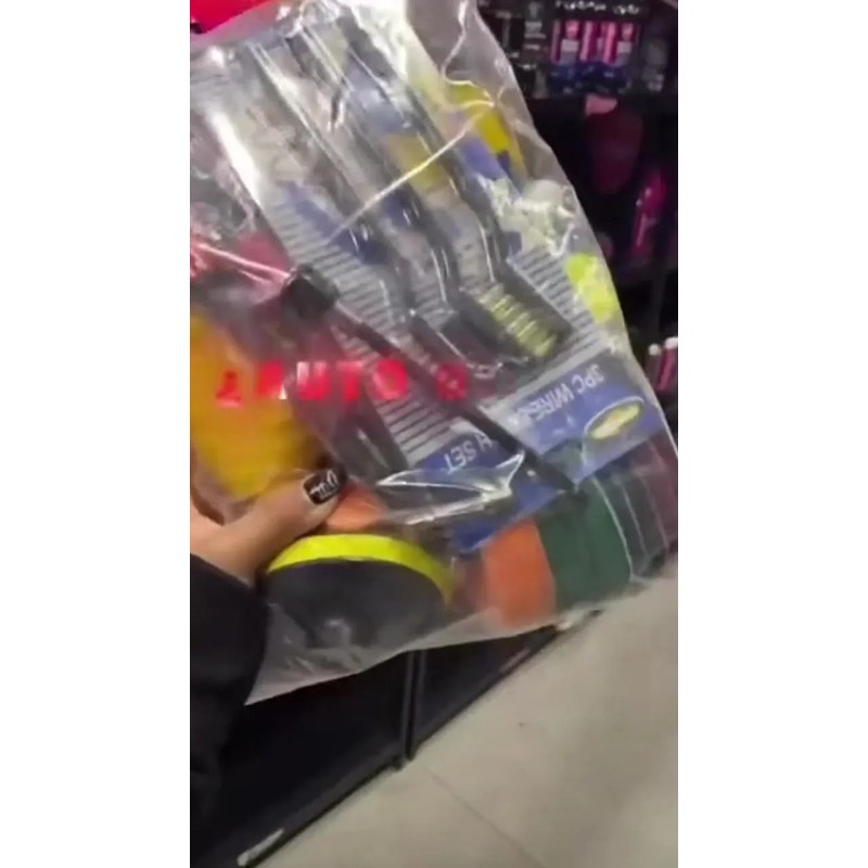 Kit 27pz Limpieza Coche Cepillo Esponja Almohadillas Pulidoras Automotriz Set
