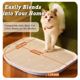 Cat Litter Mat Litter Trapping Mat,19.29"×14.96",Double-layer Cat Litter Box Mat for Floor,XL Litter Matt for Kitty,Mat Catcher,Waterproof,Washable,Easy Clean,Less Waste(Pink)