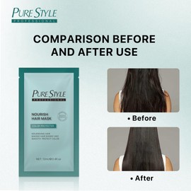 PureStyle 2packs Professional Nourishing Hair Mask, Hair Color Protector, Deep Conditioning Treatment to Repair Dry Damaged Hair, Enhance Shine & Smoothness, 12ml Travel Friendly Pack