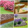 Ganeekiron Cor Ten Steel Landscape Edging, 8Hx40L-Inch Metal Garden Edging,