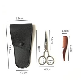 Stainless Steel Eyebrow Scissors 2-Piece Set for Precision Trimming and Grooming Mustaches and Beards for Men and Women