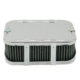 Empi 9024 Chrome Rectangular Air Cleaner Assembly-IDF Weber 4-1/2" X 7" X 2-1/2"