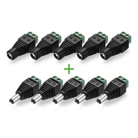 conecto conecto, Hohlstecker-Adapter, 5.5 x 2.5mm Hohlstecker auf zweipoligen Terminalblock (5x) + Hohlstecker-Adapter 5.5 x 2.5mm Hohlbuchse auf zweipoligen Terminalblock (5x)