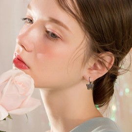 Butterfly Earrings Silver 925 Butterfly Drop Earrings Celtic Knot Butterfly Jewellery Gifts Women, Sterling Silver, No Gemstone