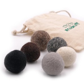 Miauff Felt Balls for Cats - Set of 6 100% Wool - Handmade Sustainable Toy for Cats, Cat Toys/Felt Play Balls (Grey)