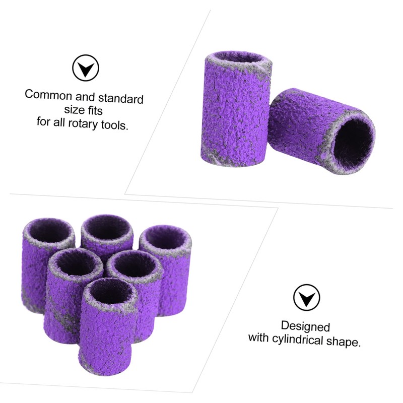 Baluue 100Pcs Nail Polishing Tool Sanding Bands for Nail Drill