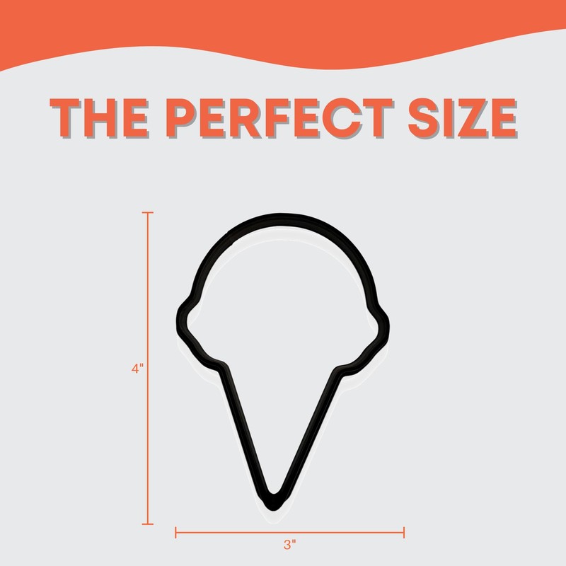Ice Cream Cone Cookie Cutter with Easy Push Design (4