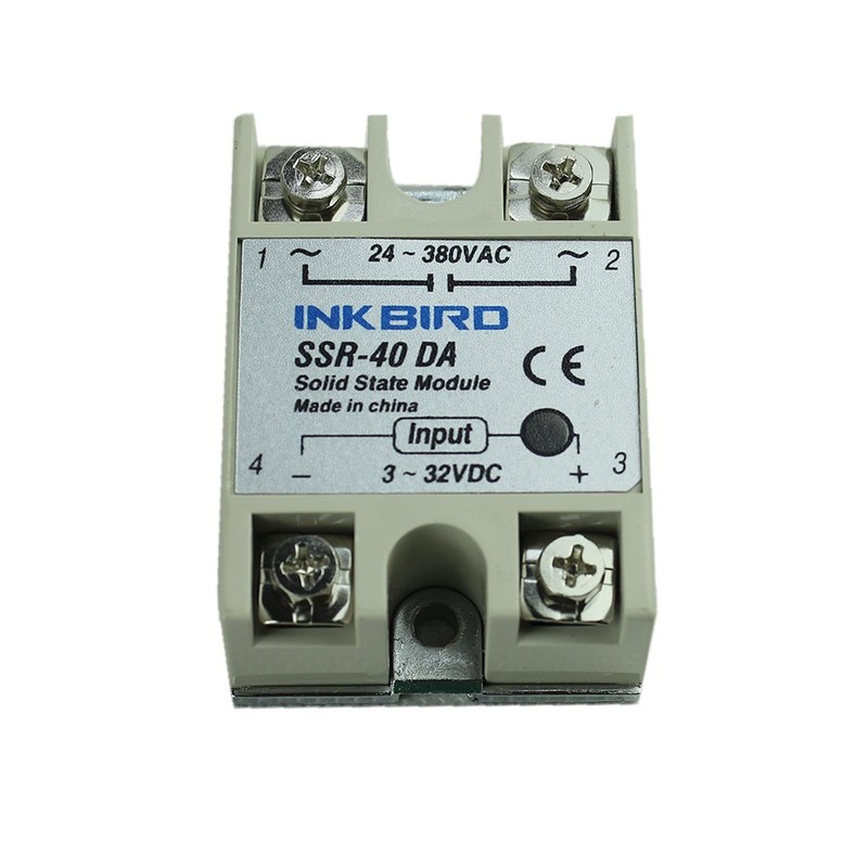 Inkbird Solid State Relay 40DA DC SSR Black Heat Sink