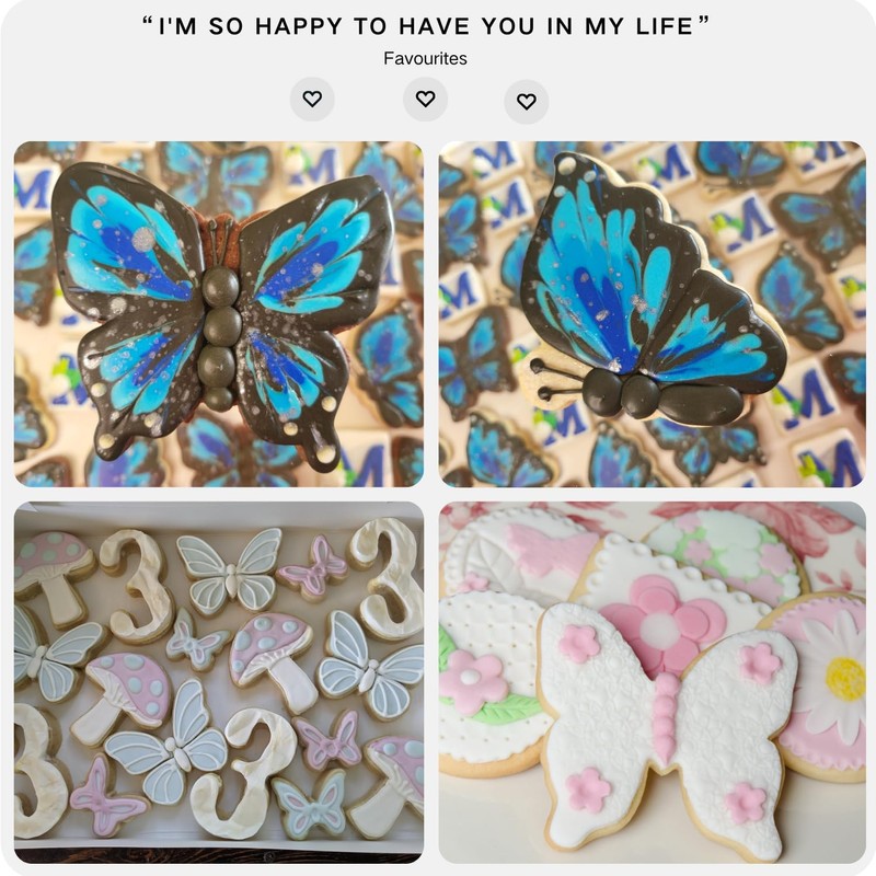 LUBTOSMN Butterfly Cookie Cutter Set-5 Piece-Butterfly Fondant Biscui Cutters