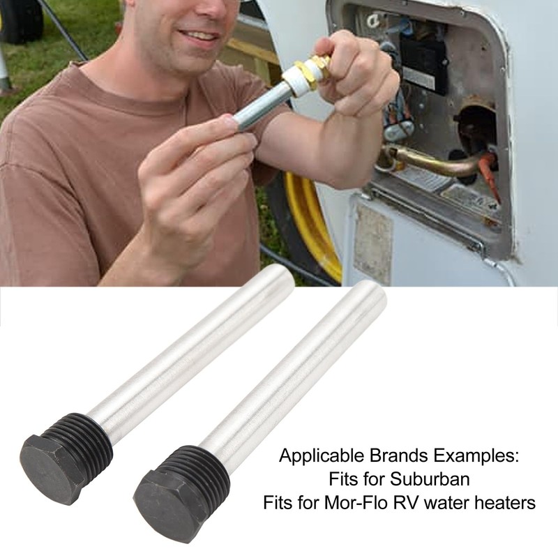 RV Water Heater Anode Rods, 2 Anode Rods wth PTFE