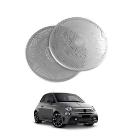 FDAIUN Car Door Pillar Speaker Metal Protective Cover Genuine Replacement for Fiat 500 (2008-2024) Abarth 595 695 (2012-2024) Accessories, Zinc Alloy, Sturdy, Durable, Excellent Custom Dress-Up