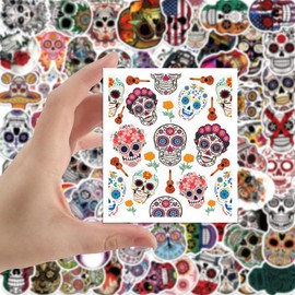 100PCS Stickers for Skull,Cool Skull Stickers,Teens Boys and Girls Sticker Pack Vinyl Skateboard Guitar Door Laptop Luggage Car Bike Water Bottle Birthday Party Supplies Stickers