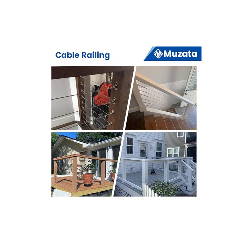 Muzata 10 Pairs 1/8" Cable Railing Hardware Kit Swage Toggle