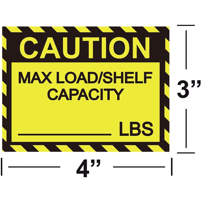 Remarkable Pallet Rack Capacity Label,3×4 Inch Caution MAX LoadShelf LBS
