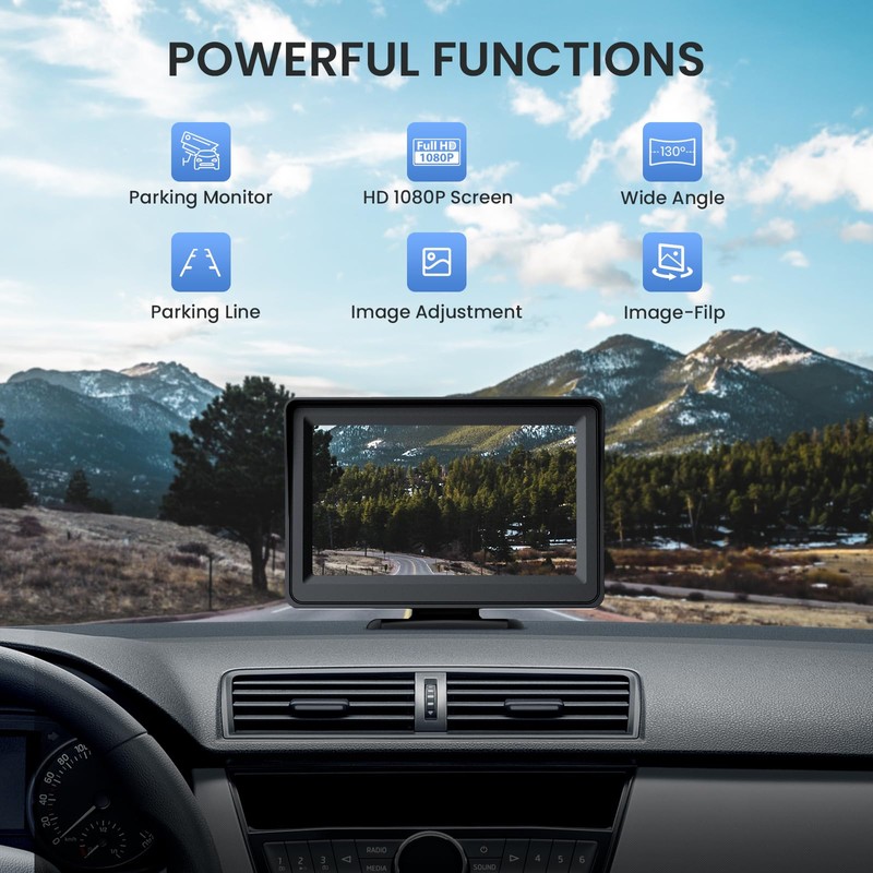 TECXERLLON 5'' HD 1080P Backup Camera, Backup Camera for Car,