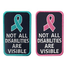 Antrix 2 Pcs Service Dog Not All Disabilities are Visible Hook & Loop Emblem Badge Patch for Medium and Large Dog Vests/Harnesses