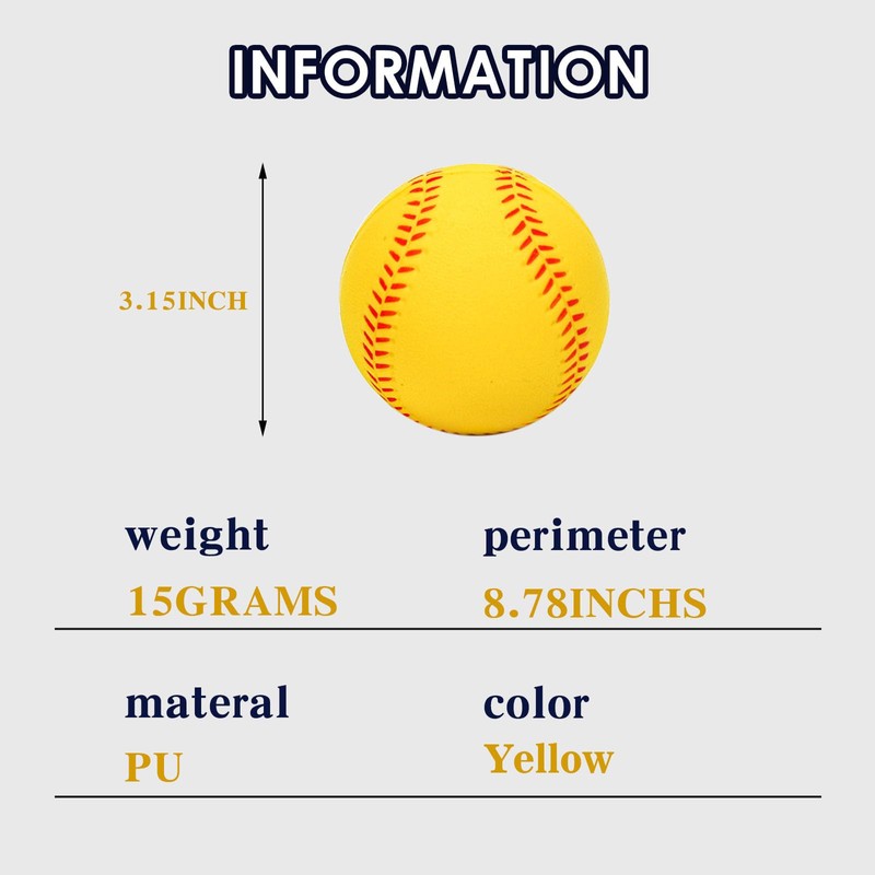 Bac-kitchen 4 Pack Foam Baseballs Practice softballs 9 inch Training