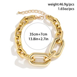 Chunky Gold Necklace for Women Punk Statement Necklaces Trendy Thick Cuban Link Chain Necklace Gold African Collar Necklaces Summer Outfits Accessories for Women