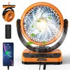 Rychi 40000mAh Battery Operated Fan with LED Lantern Timer USB-C