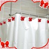 Yaocom 12 Pcs Red Bow Knot Shower Curtain Hooks Rustproof
