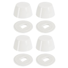 sourcing map 4Pcs Toilet Bolt Caps, 20mm/0.79" Plastic Push-On Toilet Seat Floor Bolts Caps, Universal Floor Bolts Caps with Washers, White