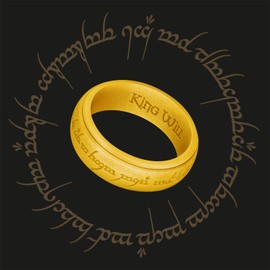 King Will Silicone Wedding Band for Men- 8mm Silicone Magic Power Lord Rings, Breathable Rubber Gold Engagement Rings for Daily Wear Comfort Fit Size 13