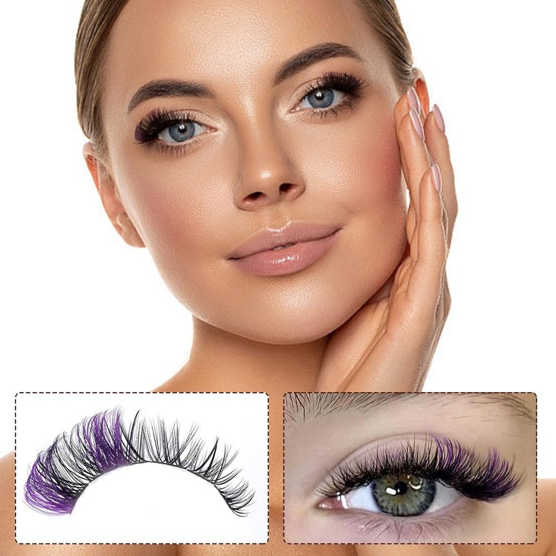 Pack of 120 Colourful False Eyelashes, Single Tuft, False Eyelashes,