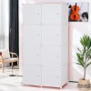 4-Tier Closet Storage Cabinet - White, 8-Cube, Hanging Rod &