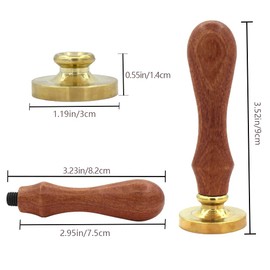 PXIRANZR Wax seal stamp, vintage brass head stamp with wooden handle, removable wax seal stamp stamp, 30mm stamp for wedding letter invitation envelope gift packaging (butterfly)